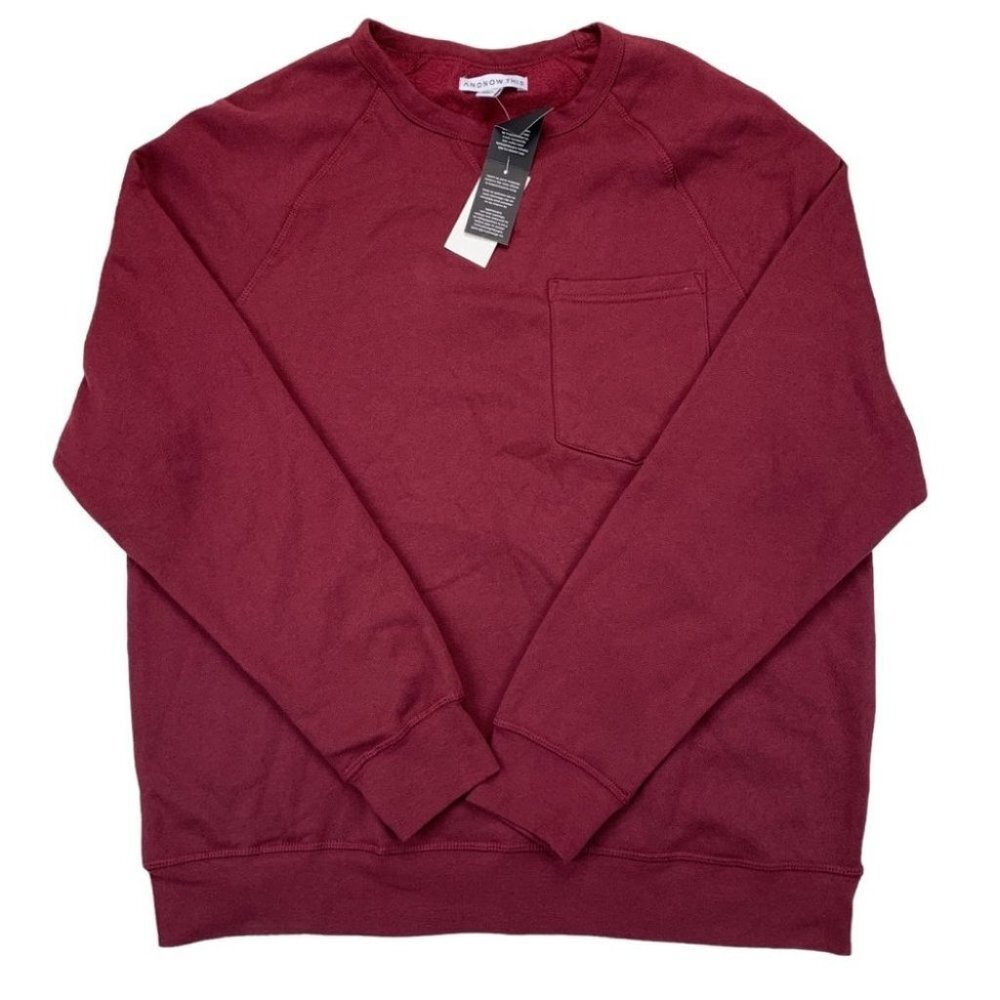 And Now This Mens Solid Fleece red  Sweatshirt Size L